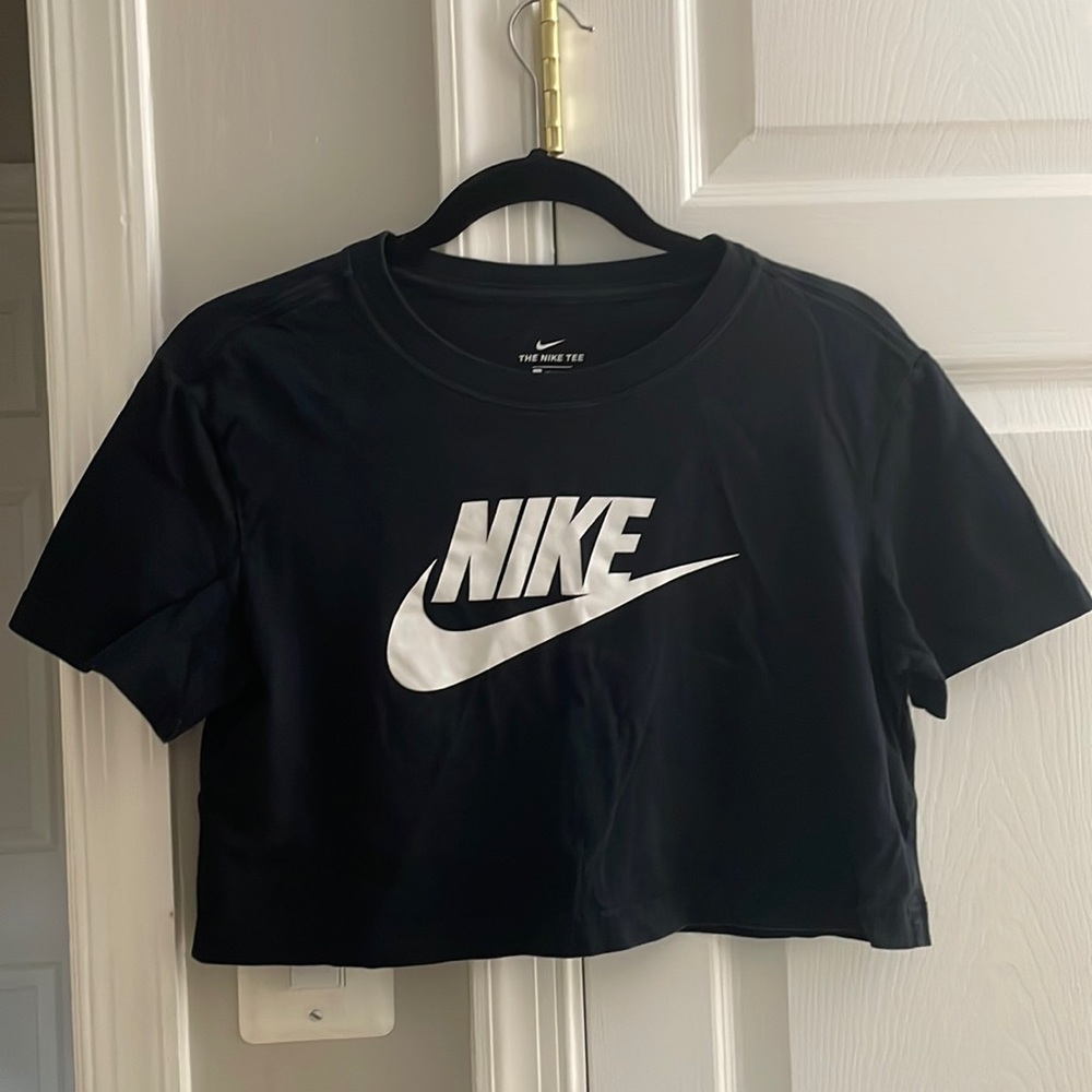 Black Nike Crop Top with Logo
